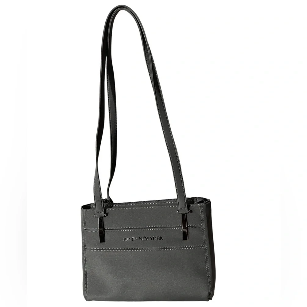 Charcoal Gray Canvas Jones New York Shoulder/Crossbody Bag, NWOT